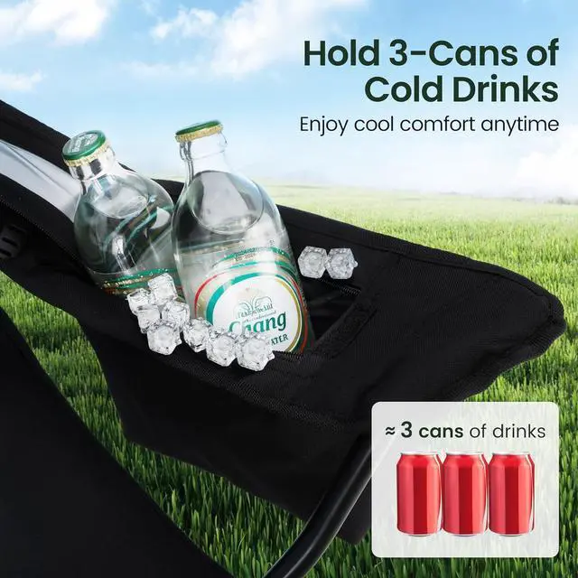 Alt view image 5 of 7 - 2 Pack Portable Camping Chair for Adults, Folding Outdoor Camp Chair Lightweight Lawn Chairs Folding Collapsible Chair for Camping, Tailgates, Beach, Black, Support 250 lbs