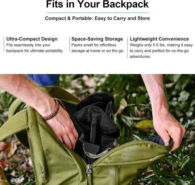 Alt view image 4 of 7 - Camping Chairs for Adults, Supports 600 Lbs Lightweight Folding Camping Chair, Collapses to Size of Water Bottle Portable Camping Chair for Outdoor, Beach, Lawn, Travel, Picnics