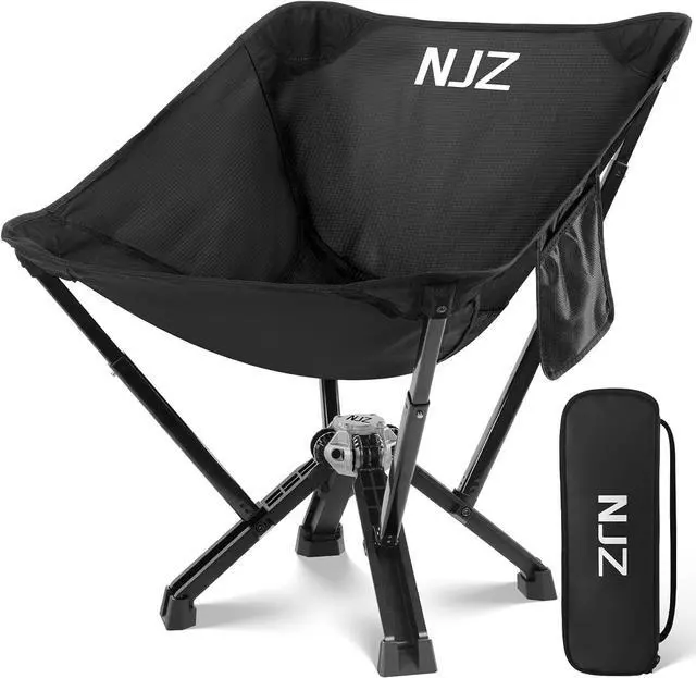 Main image of Compact Camping Chair, Portable Comfortable Camping Chair for Adults - 600 LBS Capacity Sturdy Camping Folding Chair with Quick Setup & Carry Bag Compact Camp Chair (Black)