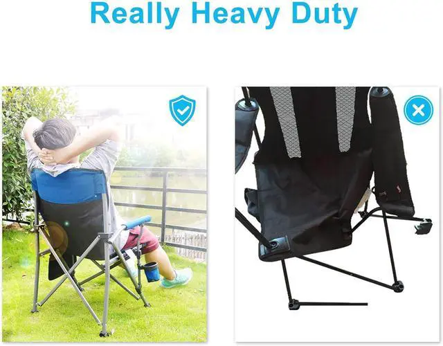 Alt view image 7 of 7 - Camping Chair for Adults,Portable Folding Lawn Chair for Outside,Heavy Duty Camping Chair Support up to 330lbs,Collapsible Outdoor Beach Chair with Cup Holder(Grey)