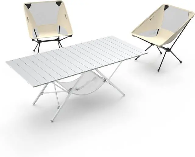 Main image of Camping Table and 2 Camping Chairs, Portable Camping Set, Lightweight Carry Table and Chair for Outdoor Hiking Picnics BBQ Cooking