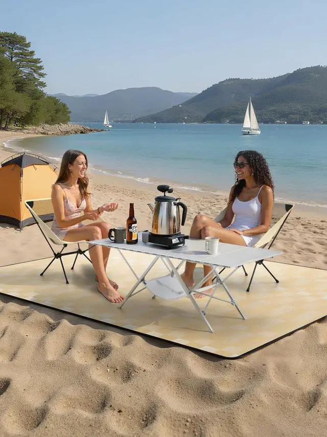 Alt view image 7 of 7 - Camping Table and 2 Camping Chairs, Portable Camping Set, Lightweight Carry Table and Chair for Outdoor Hiking Picnics BBQ Cooking