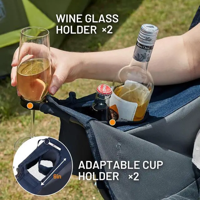 Alt view image 7 of 7 - Double Camping Chair, Heavy Duty Outdoor Folding Camp Couch, Loveseat Camping Chairs Perfect for Campsites, Patio/Lawn, Soccer Games or Other Youth Sports, Supports 600 lbs