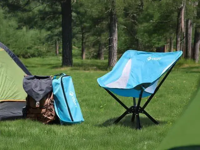 Alt view image 2 of 7 - Portable Folding Chair Lightweight Camping Chair No Assembly Needed, Quick Setup for Beach, Hiking, Supports 330 LBS, Blue