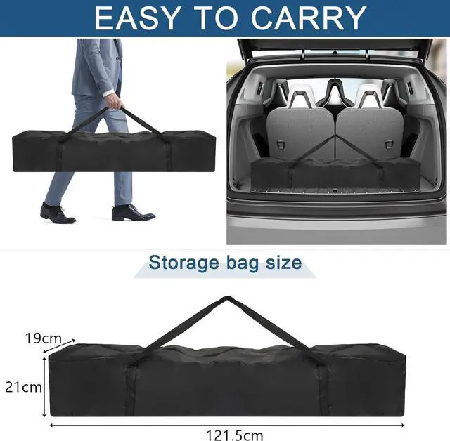 Alt view image 4 of 7 - 6.5x6.5ft Pop Up Canopy Tent, Outdoor Instant Shelter Folding Canopy with 4 Side Walls and Carry Bag for Commercial Events, Party, Backyard BBQ, Camping Blue