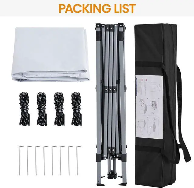 Alt view image 6 of 7 - Instant Canopy Tent, 10x10 Slant Leg Easy Outdoor Pop up Canopy, Folding Portable Gazebo Instant Shelter Tent with Backpack for Garden/Camping/Party, 10x10 Base 8x8 Top, White