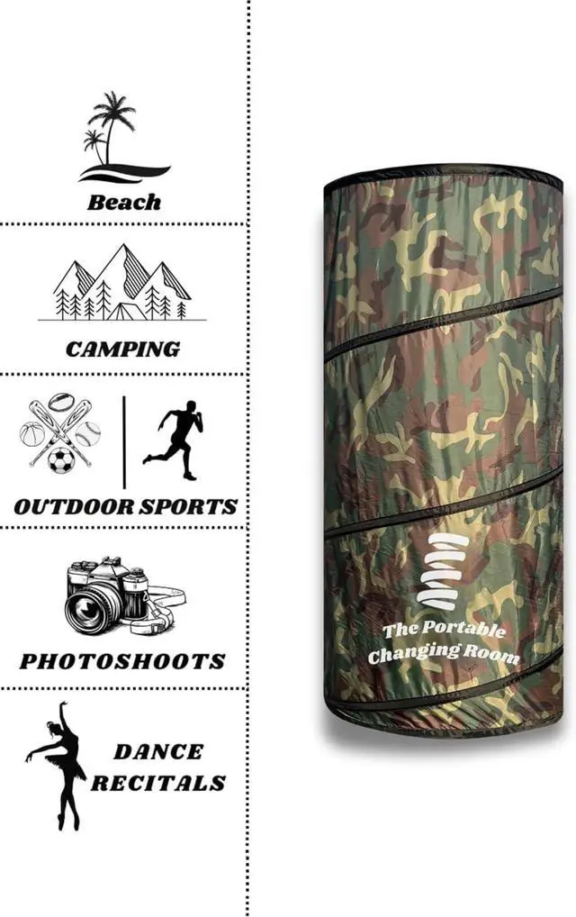 Alt view image 5 of 5 - Portable Changing Room, Pop Up Pod - Privacy Tent, Dressing Room Tube or Portable Toilet Stall with Carry Bag for Camping, Beach, or Outdoor by