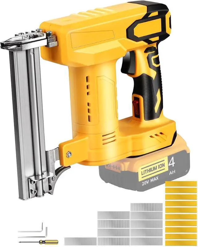 Main image of 18 Gauge Brad Nailer/Narrow Crown Stapler Compatible with Dewalt 20V MAX Battery(NO Battery) 2 in 1 Cordless Nail Gun with 1000 Nails and 1000 Staples for Home Improvement, DIY and Woodworking