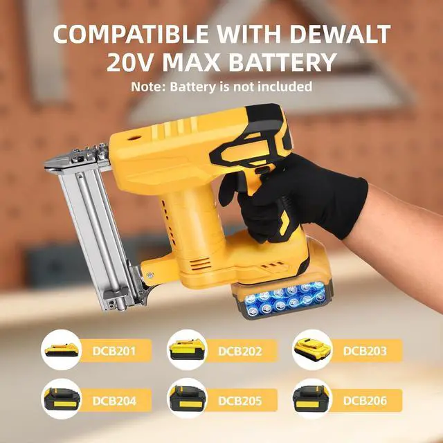 Alt view image 6 of 7 - 18 Gauge Brad Nailer/Narrow Crown Stapler Compatible with Dewalt 20V MAX Battery(NO Battery) 2 in 1 Cordless Nail Gun with 1000 Nails and 1000 Staples for Home Improvement, DIY and Woodworking