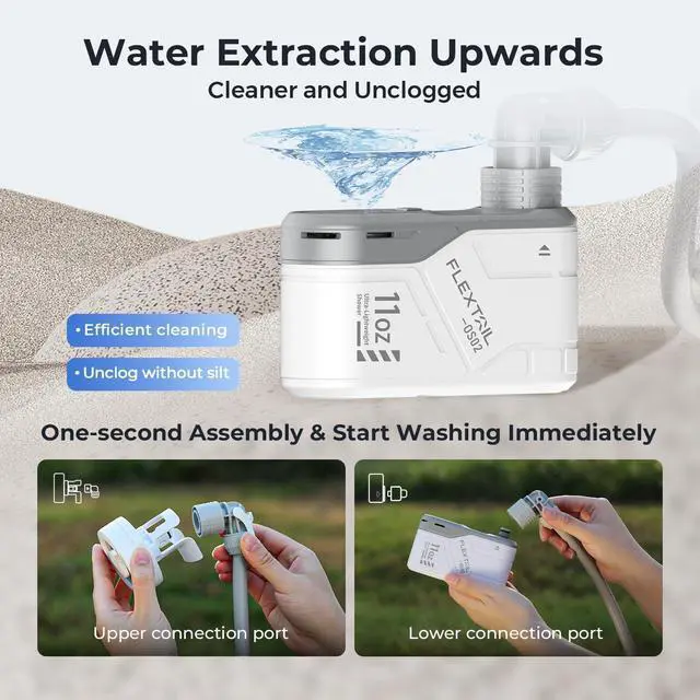 Alt view image 4 of 7 - MAX Shower Portable Shower for Camping, Rechargeable Outdoor Camping Shower, Portable Shower Pump with USB-C,Shower Pump for Hiking, Car wash, Pet Cleaning, Beach Vacations