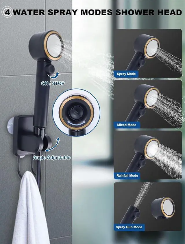 Alt view image 4 of 7 - Portable Camp Shower Pump, IPX8 Waterproof, 8000mAh Rechargeable Shower Pump, 5 Speed Mode & 4 Water Mode Camping Shower with 20 L Foldable Bucket, Shower for Hiking,Travel, Pet Bath, Car Wash