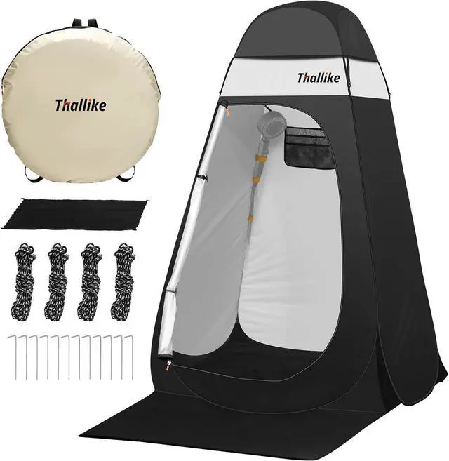 Main image of Upgrade Pop Up Privacy Shower Tent 55" x 55" x 83", Portable Camping Shower Tent, Camping Toilet Changing Room with Rain Shelter & Extended Floor Mat, Dressing Room for Beach