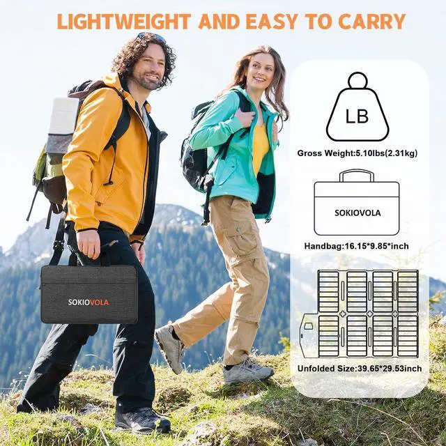 Alt view image 3 of 7 - 100W Portable Solar Panel MC-4 Foldable Solar Panel Charger Kits 18V IP68 Waterproof Lightweight and Compact for Small Power Station RV Travel Outdoor Activities