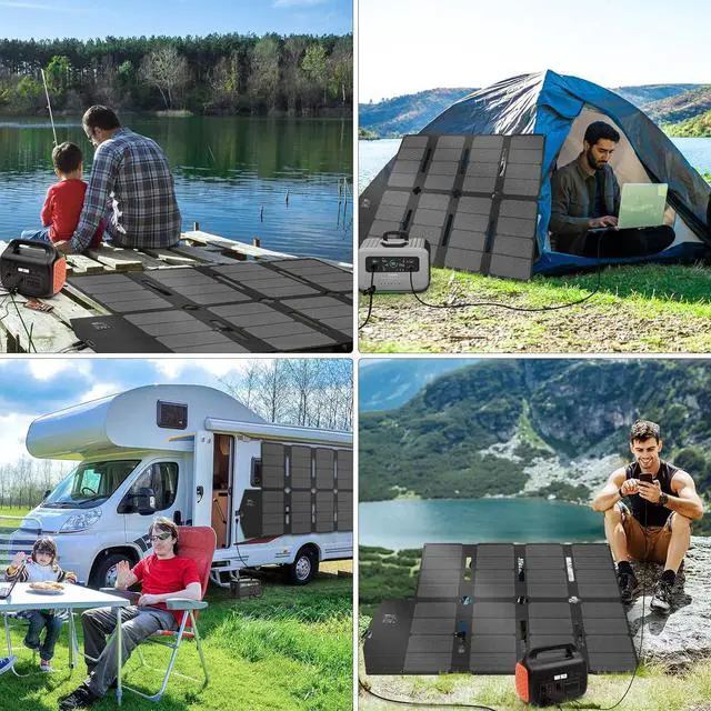 Alt view image 7 of 7 - 100W Portable Solar Panel MC-4 Foldable Solar Panel Charger Kits 18V IP68 Waterproof Lightweight and Compact for Small Power Station RV Travel Outdoor Activities
