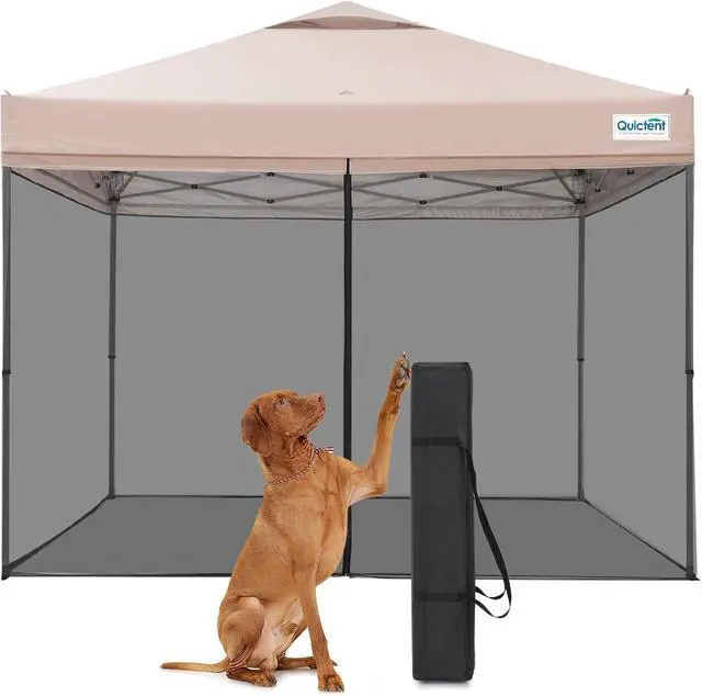 Main image of 10x10 Pop Up Screened Canopy Tent, Instant Setup Gazebo for 1 Person with Netting, Portable & Compact, Waterproof & UV Protection, Ideal for Camping, Beach, Parties, and Outdoor Events