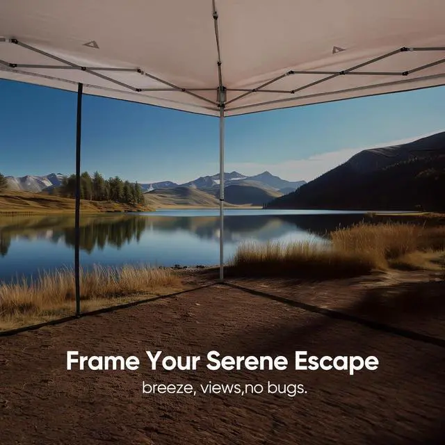 Alt view image 7 of 7 - 10x10 Pop Up Screened Canopy Tent, Instant Setup Gazebo for 1 Person with Netting, Portable & Compact, Waterproof & UV Protection, Ideal for Camping, Beach, Parties, and Outdoor Events