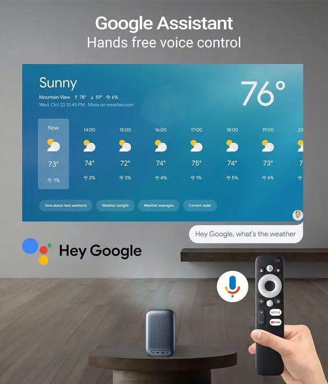 Alt view image 4 of 7 - AllPlay Netflix-Licensed Smart Projector with Google TV | Native 1080p Full HD | Auto Focus & Keystone | Dolby Audio | WiFi & Bluetooth | Portable Home Theater Kit