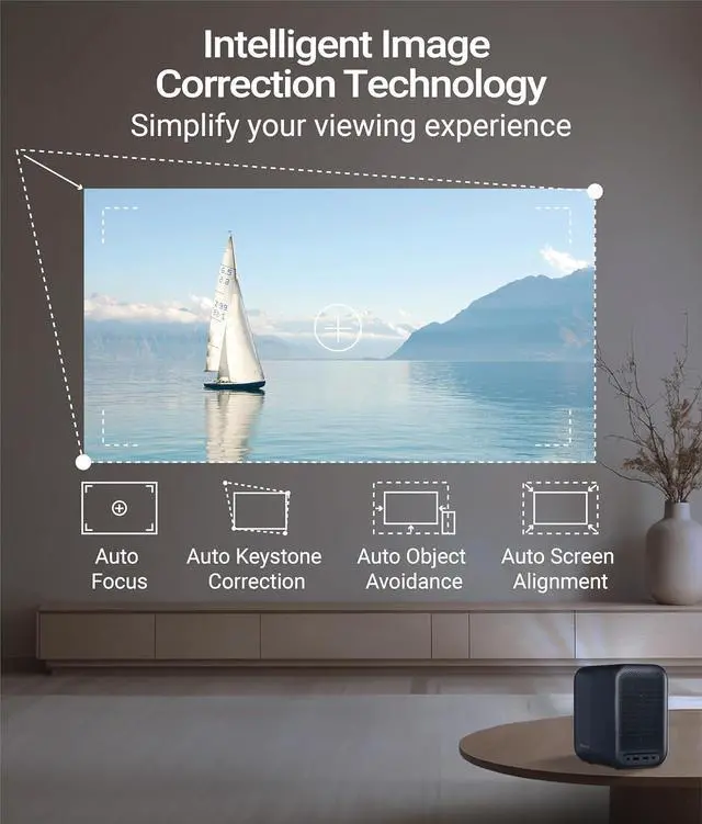 Alt view image 6 of 7 - AllPlay Netflix-Licensed Smart Projector with Google TV | Native 1080p Full HD | Auto Focus & Keystone | Dolby Audio | WiFi & Bluetooth | Portable Home Theater Kit