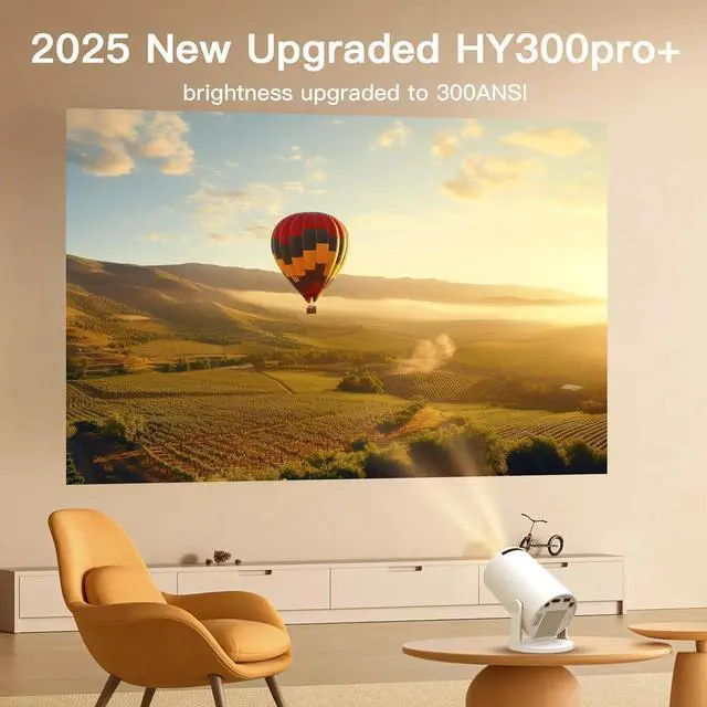 Alt view image 4 of 7 - Built-in Apps & 2025 Upgraded Smart Projector with Wi-Fi 6 & Bluetooth 5.4, 1080P 4K Support Full HD, Auto Keystone 360° Portable Home Cinema Mini Projector for iOS/Android OptiBarrel 005