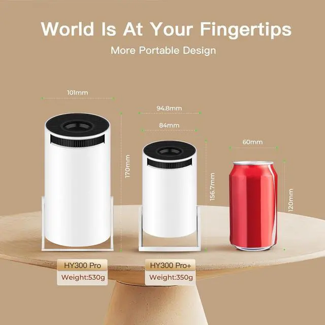 Alt view image 7 of 7 - Built-in Apps & 2025 Upgraded Smart Projector with Wi-Fi 6 & Bluetooth 5.4, 1080P 4K Support Full HD, Auto Keystone 360° Portable Home Cinema Mini Projector for iOS/Android OptiBarrel 005