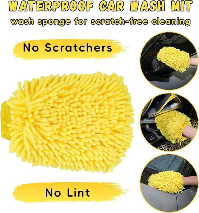 Alt view image 7 of 7 - 144'' Long Extendable Handle Car RV Wash Brush Kits with Collapsible Bucket, RV, Truck Washing Kit with Extension Pole - Microfiber Car Mop, Bristles Washing Brush, Squeegee Mitt, RV-Wash Cleaning Kit