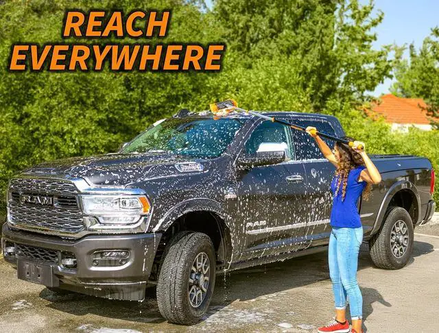 Alt view image 3 of 7 - Car & RV Wash Brush Kit 48-144 Long Extendable Handle Car, RV, Truck Washing Kit with Extension Pole - Microfiber Car Mop, Soft Washing Brush, Window Squeegee, Mitt, The Ultimate RV-Wash Cleaning Kit