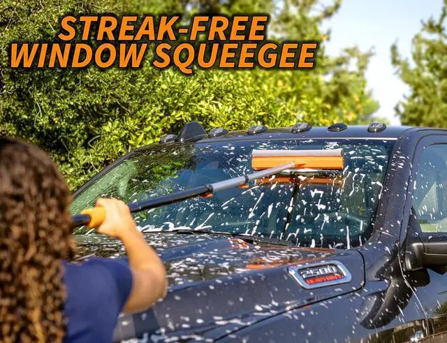 Alt view image 5 of 7 - Car & RV Wash Brush Kit 48-144 Long Extendable Handle Car, RV, Truck Washing Kit with Extension Pole - Microfiber Car Mop, Soft Washing Brush, Window Squeegee, Mitt, The Ultimate RV-Wash Cleaning Kit