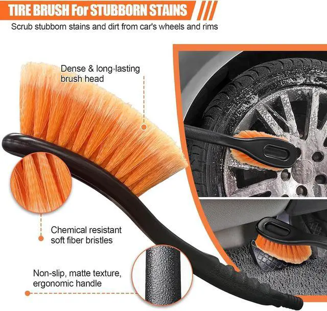 Alt view image 5 of 7 - 4-12ft Car Cleaning Kit, The Ultimate RV,Truck Washing Set with Soft Wash Brush, Tire Brush, Window Squeegee, Car Wash Mitt, Microfiber Cleaning Head & Extra-Thick Aluminum Extension Pole
