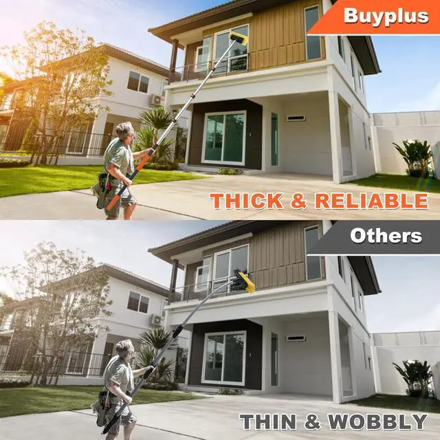 Alt view image 6 of 7 - 12FT Car Wash Brush with Long Handle, 12-Inch Soft Bristle, with Aluminium Telescoping Pole, for Cleaning Car, SUV, RV, Boats, House Siding, Floors, Solar Panels, and More