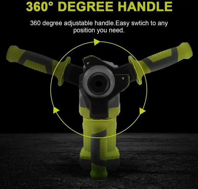 Alt view image 5 of 7 - 1-1/4 Inch SDS-Plus 13 Amp Heavy Duty Rotary Hammer Drill, Safety Clutch 4 Functions with Vibration Control Including Grease, Chisels and Drill Bits with Case