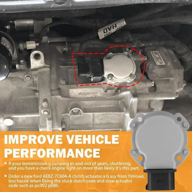 Alt view image 2 of 7 - AE8Z-7C604-A Automatic Transmission Clutch Actuator B/A for 2012 2013 2014 2015 2016 2017 Ford Focus SE SEL, 11-17 Ford Fiesta Trans Clutch Actuator Replace Ford AE8Z7C604A, AE8Z7C604