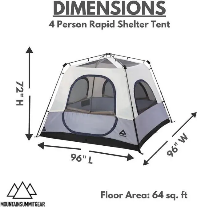 Alt view image 3 of 7 - Caddis Rapid 4/6-Person Pop Up Tent for Easy Setup, 4/6 Person Capacity for Camping, by Caddis Sports Inc.