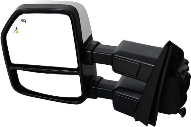 Alt view image 3 of 7 - New Pair Towing Mirro with Temperature Sensor Fit Ford Super Duty F-250 F-350 F-450 F-550 Pickup Truck 2017 2018 2019 with Blind Spot w/Turn Signal and Auxiliary Lamp r Chrome Cap
