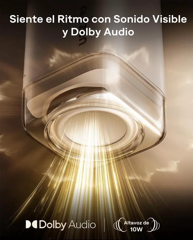 Alt view image 7 of 7 - BOOM Air Portable Google TV Projector with WiFi and Bluetooth, Smart Projector for Outdoor & Home Movie, USB-C Powered, 4K Supported, Real-Time Focus, Dolby Audio, Adjustable Stand, Off-White