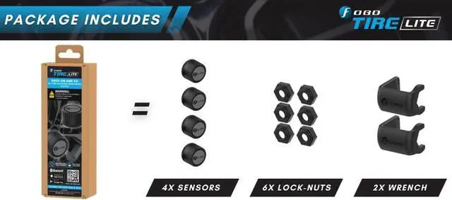 Alt view image 3 of 7 - TIRE LITE TPMS Sensor - Wireless Tire Pressure Monitoring System with Bluetooth 5.0 | Real-Time Tire Pressure Sensor | Easy DIY Installation for Car SUV & 4x4 | Compatible with iOS & Android