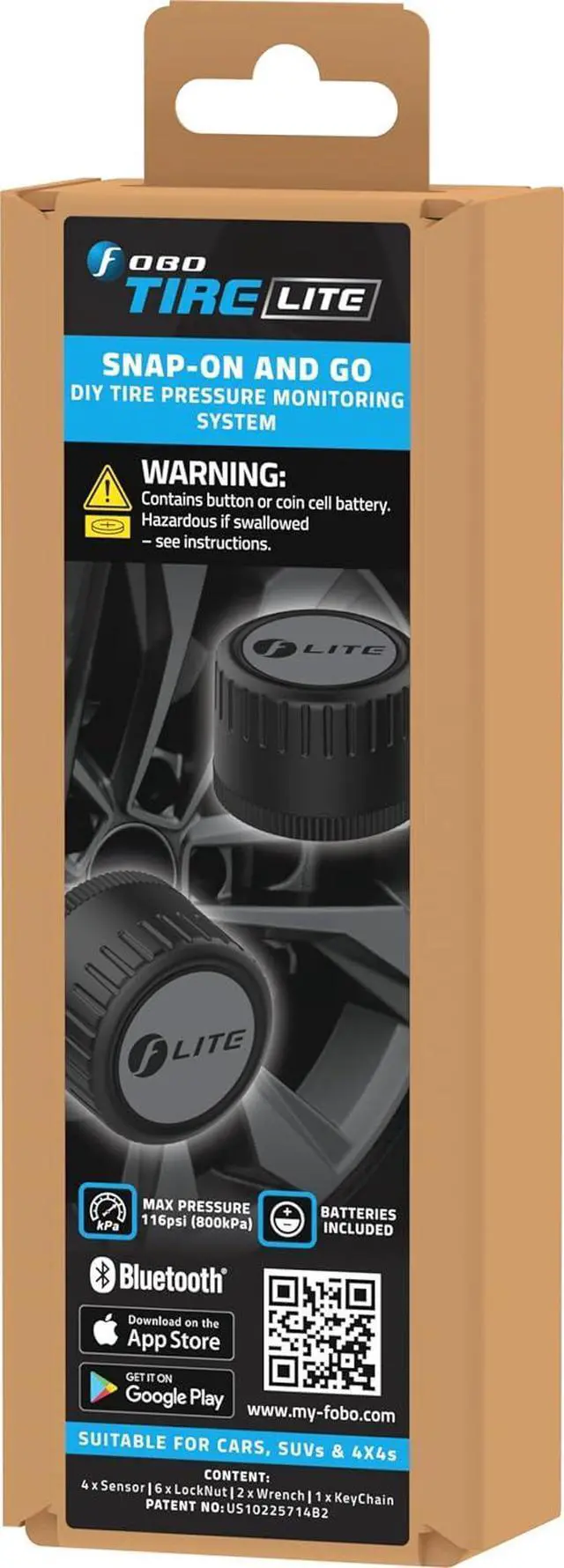 Alt view image 2 of 7 - TIRE LITE TPMS Sensor - Wireless Tire Pressure Monitoring System with Bluetooth 5.0 | Real-Time Tire Pressure Sensor | Easy DIY Installation for Car SUV & 4x4 | Compatible with iOS & Android