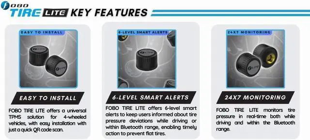 Alt view image 7 of 7 - TIRE LITE TPMS Sensor - Wireless Tire Pressure Monitoring System with Bluetooth 5.0 | Real-Time Tire Pressure Sensor | Easy DIY Installation for Car SUV & 4x4 | Compatible with iOS & Android