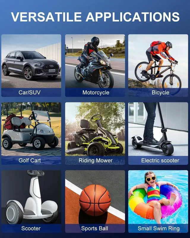 Alt view image 6 of 7 - Portable Air Compressor, 20000mAh Battery & 150PSI Tire Inflator, Electric Pump 12V AC/DC Dual Power Supply, Pressure Gauge, Smart 5X Fast Inflation for Car SUV Ball Bike