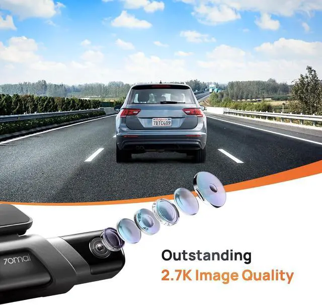 Alt view image 2 of 7 - 70mai Dash Cam M500, 2.7K Dash Cam Front, Dash Camera for Cars Built in eMMC 128GB, GPS, ADAS, Dashcam with HDR Night Vision,170° FOV, Parking Monitor, G-Sensor, Time-Lapse, App&WiFi, Voice Control