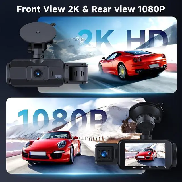 Alt view image 3 of 7 - 4 Channel Dash Cam Front Rear Inside Exterior, IPS 4K/2K Mini Dashcam Quad Car Camera with GPS WiFi, Wireless 4 Lens Dashcam, Night Vision, Parking Mode, Loop Recording, 128GB SD Card Included