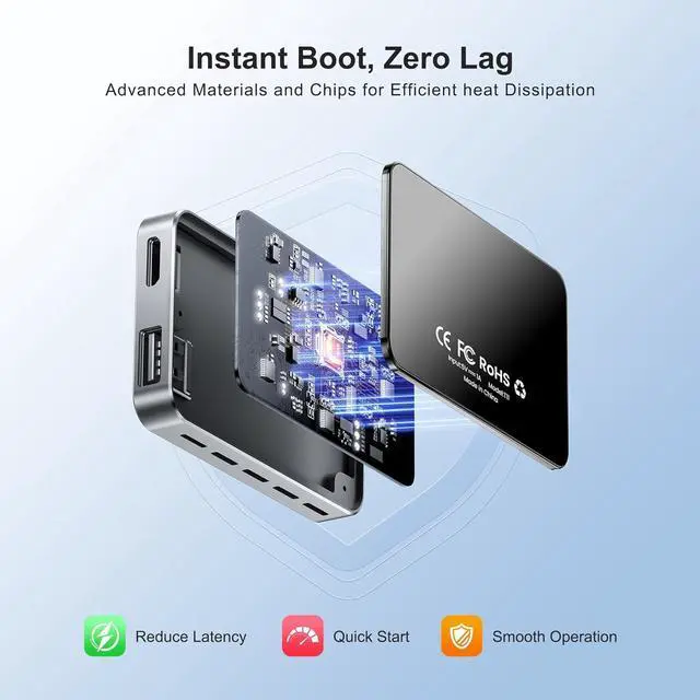 Alt view image 7 of 7 - AI Box Wireless CarPlay & Auto Adapter - Plug & Play, Dual-Band WiFi, Bluetooth 5.0, 4K Video Support, Android 12.0 System, Compatible with Factory CarPlay & Android Auto 4GB RAM+32GB ROM
