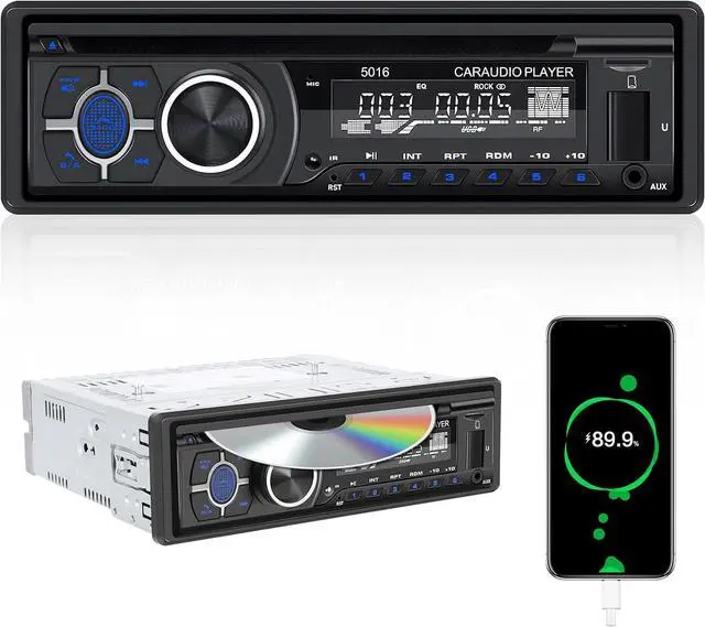 Main image of Single Din Car Radio CD Player,Car DVD Player with Bluetooth Hands-Free Calling Car Stereo MP3 Car Player Car Audio Receivers with AM/FM Radio,VCD,DVD,USB/SD Card/AUX-in MP3
