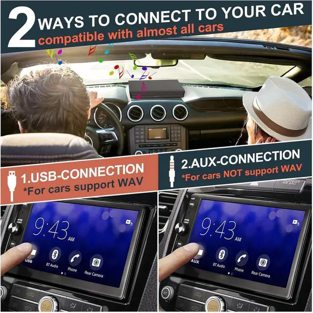 Alt view image 2 of 7 - Cd Player for Car - External Car CD Player with Steering Wheel Remote, Plug & Play USB/AUX Connection, Portable CD Player for Cars, Anti-Shock Noise Reduction, Hidden Cable Storage