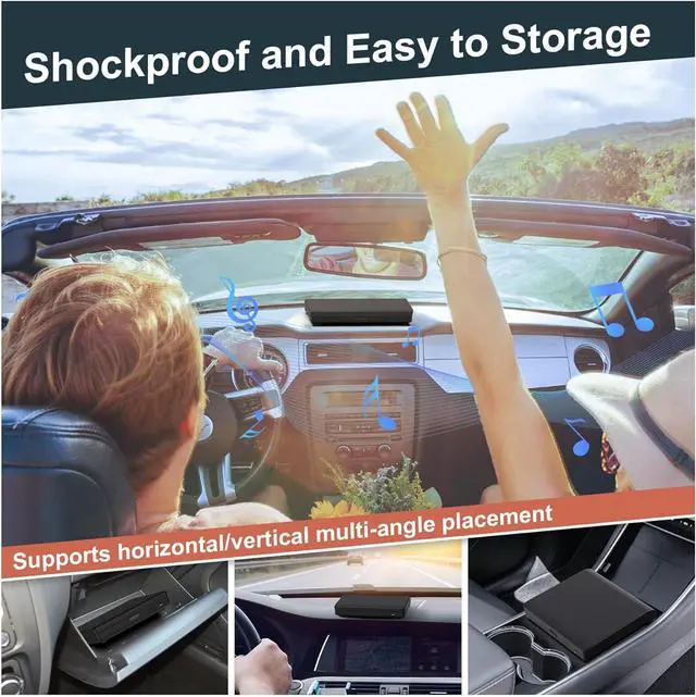 Alt view image 5 of 7 - Cd Player for Car - External Car CD Player with Steering Wheel Remote, Plug & Play USB/AUX Connection, Portable CD Player for Cars, Anti-Shock Noise Reduction, Hidden Cable Storage