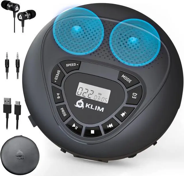 Main image of Speaker with Rechargeable Battery - Portable CD Player with Headphones + SD/TF Card + AUX - Ideal Car CD Player
