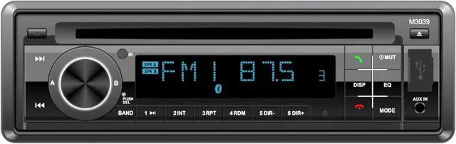 Main image of Marine/RV/Car Stereo Multimedia Receiver with Multi-Zone Control, DVD/CD/USB/AUX Player, Bluetooth, 40W x 4, Remote Control