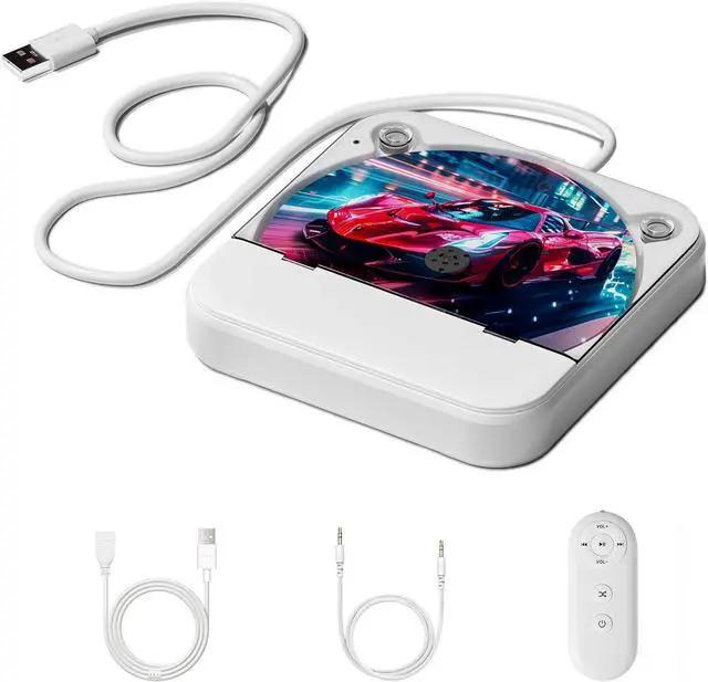 Main image of Portable CD Player for Car, Vehicles Home & Office | Car CD Player with USB/AUX Ports for TV, Computer, Laptop | Built-in Decoder & Anti-Vibration Design | Compact & Lightweight