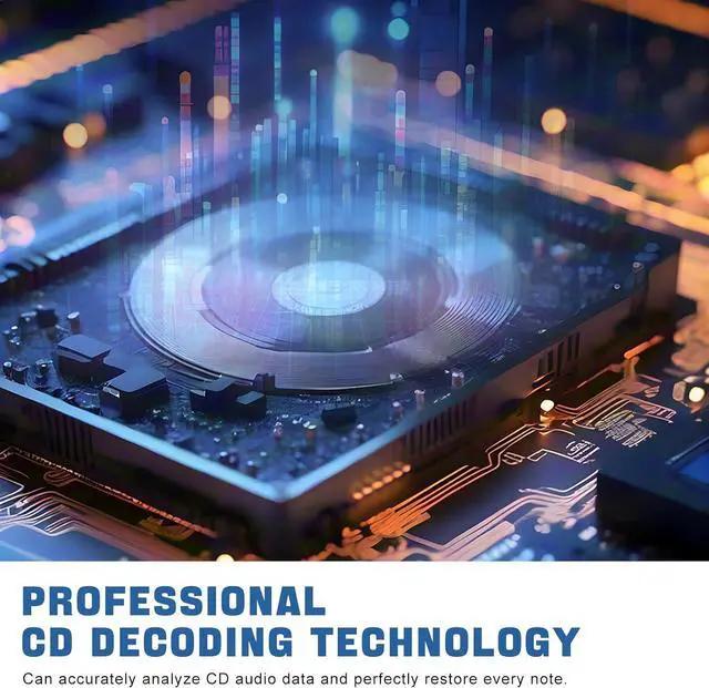 Alt view image 6 of 7 - Portable CD Player for Car, Vehicles Home & Office | Car CD Player with USB/AUX Ports for TV, Computer, Laptop | Built-in Decoder & Anti-Vibration Design | Compact & Lightweight