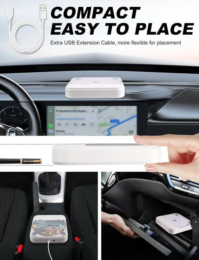 Alt view image 6 of 7 - External Portable CD Player for Car - Car CD Player with USB Port AUX Port, Extra USB Extension Cable, Universal USB CD Player for Vehicle, Laptop, TV, Computer, for Android 4.4 and Above Navigation