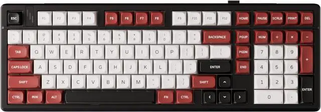 Main image of GK GAMAKAY TK101 98% Mechanical Keyboard with Number Pad, Hot Swappable, Pre-lubed Linear Switches, Tri-Mode Bluetooth/2.4GHz/USB-C 101 Keys RGB Backlit Gaming Keyboard (Black&Red, Saturn Swicth)